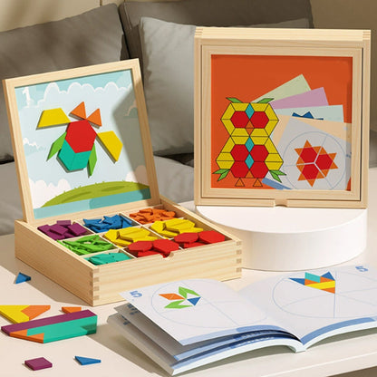 💥Wooden Magnetic Pattern Block Puzzle Set