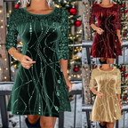 👗 Elegant Sequin A-Line Dress - Stunning Shimmer & Perfect Fit, Ideal for Parties and Galas ✨