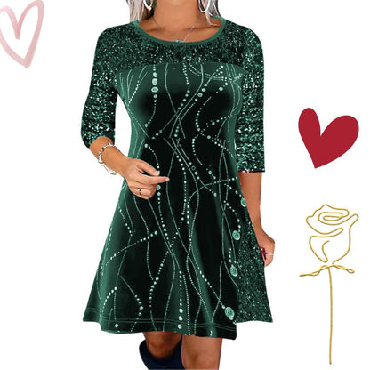 👗 Elegant Sequin A-Line Dress - Stunning Shimmer & Perfect Fit, Ideal for Parties and Galas ✨