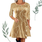 👗 Elegant Sequin A-Line Dress - Stunning Shimmer & Perfect Fit, Ideal for Parties and Galas ✨