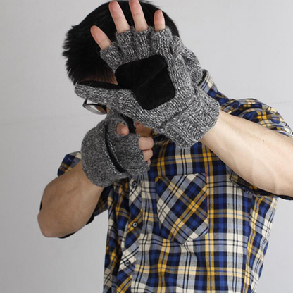 🧤 Flip-Top Fingerless Mittens | Unisex Warm Gloves ❄️ for Touchscreen, Office & Cycling - Keep Hands Toasty All Winter! 🔥