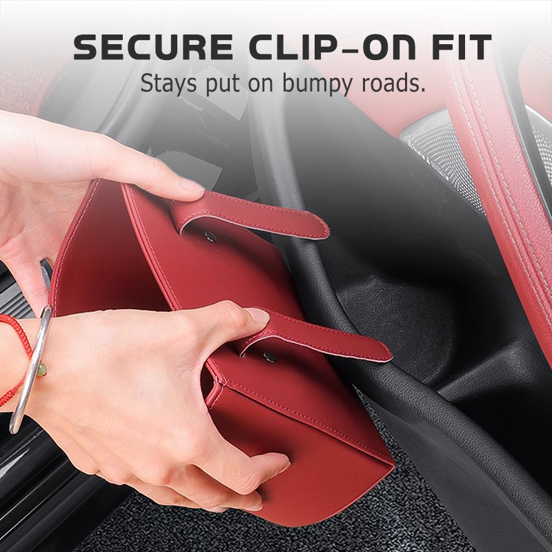 🚗🧺Clip-On PU Leather Car Cup Holder & Organizer
