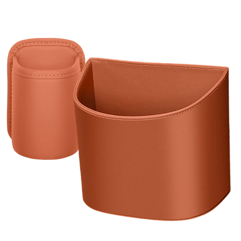 🚗🧺Clip-On PU Leather Car Cup Holder & Organizer