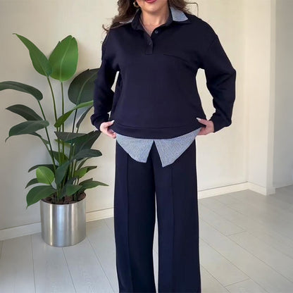 Women's Casual Long-Sleeve Top and Pants 2-Piece Set🔥