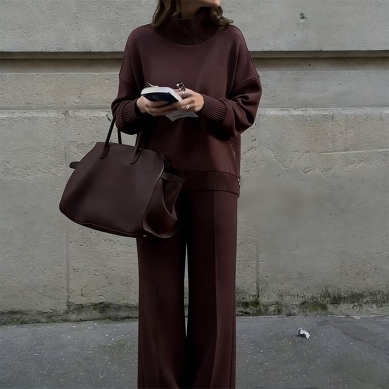 💥High-Neck Side-Zip Sweatshirt & Pants Set 👚👖