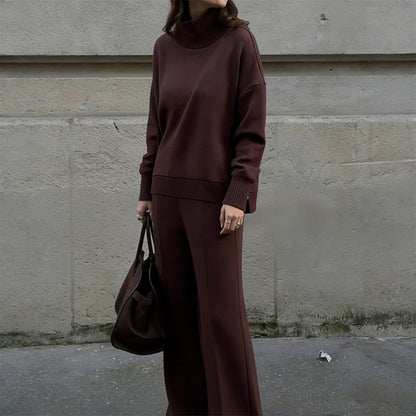 💥High-Neck Side-Zip Sweatshirt & Pants Set 👚👖