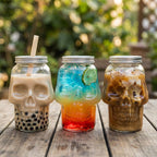 Skull Shaped Beverage Bottle with Lid
