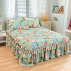 🛏️ 3-Piece Ruffled Bed Skirt Set – Elegant Design, Easy Fit & Complete Coverage 🛌