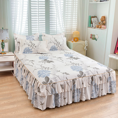 🛏️ 3-Piece Ruffled Bed Skirt Set – Elegant Design, Easy Fit & Complete Coverage 🛌