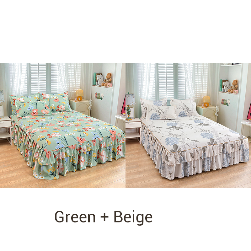 🛏️ 3-Piece Ruffled Bed Skirt Set – Elegant Design, Easy Fit & Complete Coverage 🛌