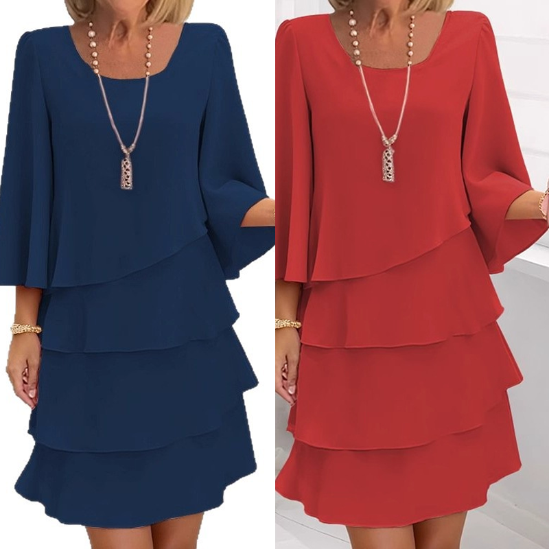 💃Women's Tiered Ruffle Dress with Flared Sleeves