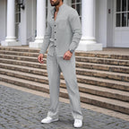 ⏳Time-Limited Special⏰Men’s Casual Waffle Shirt Pants 2-Piece Set
