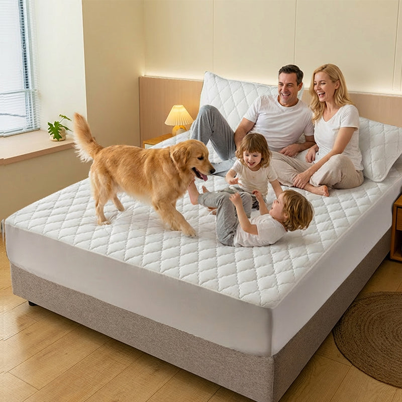 🌤️🛏️Waterproof Quilted Mattress Cover & Pillowcases Set