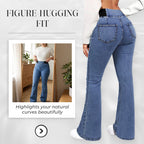 👖 Women's High-Waist Stretch Flare Denim Jeans