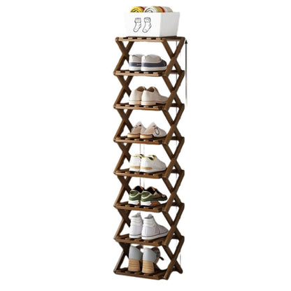 Durable Foldable Bamboo Shoe Rack