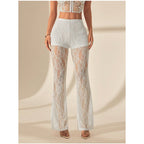 👖Elegant Lace Flare Pants with High-Waisted Design