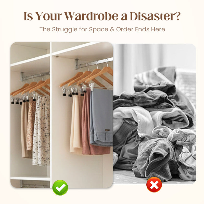👕360° Swivel Multi-Hook Wardrobe Organizer