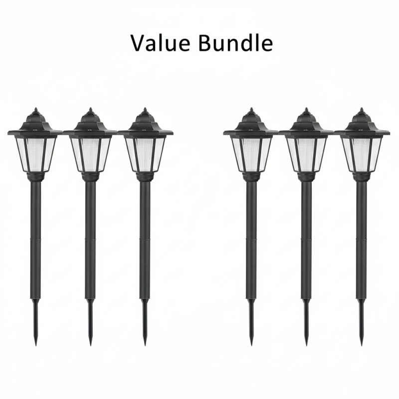 Vintage Solar-Powered Hexagonal Garden Lights
