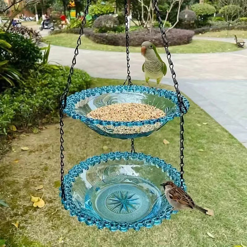 💞50K+ SOLD!🐦🌧️Vintage-Style Bird Feeder with Bath – Hangs anywhere, easy to fill. Attracts robins & blue tits. Perfect for nature lovers. 🏡✨