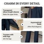 Charming Irregular Top & Wide Leg Pants Set