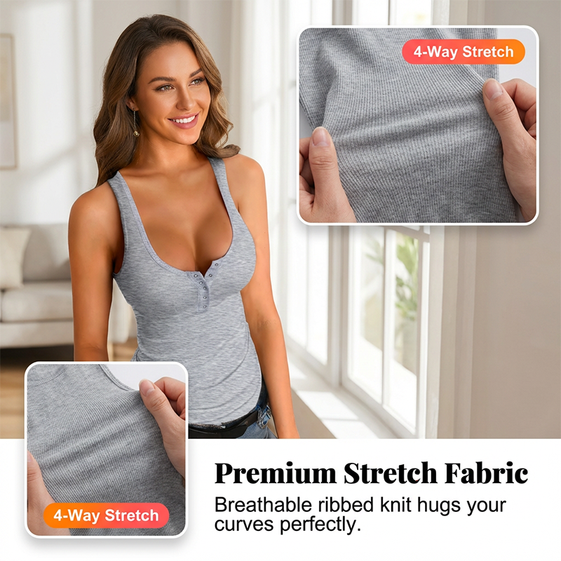 Sleeveless Ribbed Basic Cami Top