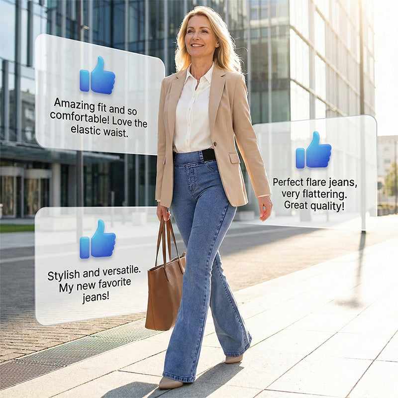 👖 Women's High-Waist Stretch Flare Denim Jeans