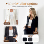 Women's Tapered Pants & Blazer Set – Open-front design, relaxed fit. Neutral colors pair with anything. Effortless elegance for any occasion.