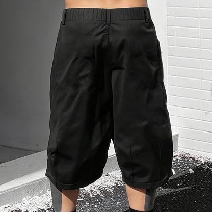 👖 Men's Plus Size Capri Pants – Wide-Leg Loose Fit, Drawstring Waist & Large Pockets ✨
