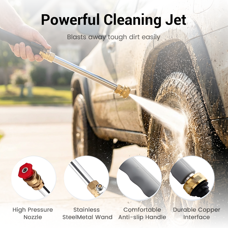 High-Pressure Water Gun Wand – 3 Nozzles, Durable Alloy & Anti-Slip Grip for Ultimate Cleaning 💦