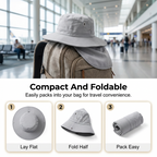 Breathable Fisherman Hat with Detachable Face Mask