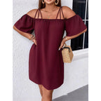 👗 Women's Elegant Solid Color Mini Dress