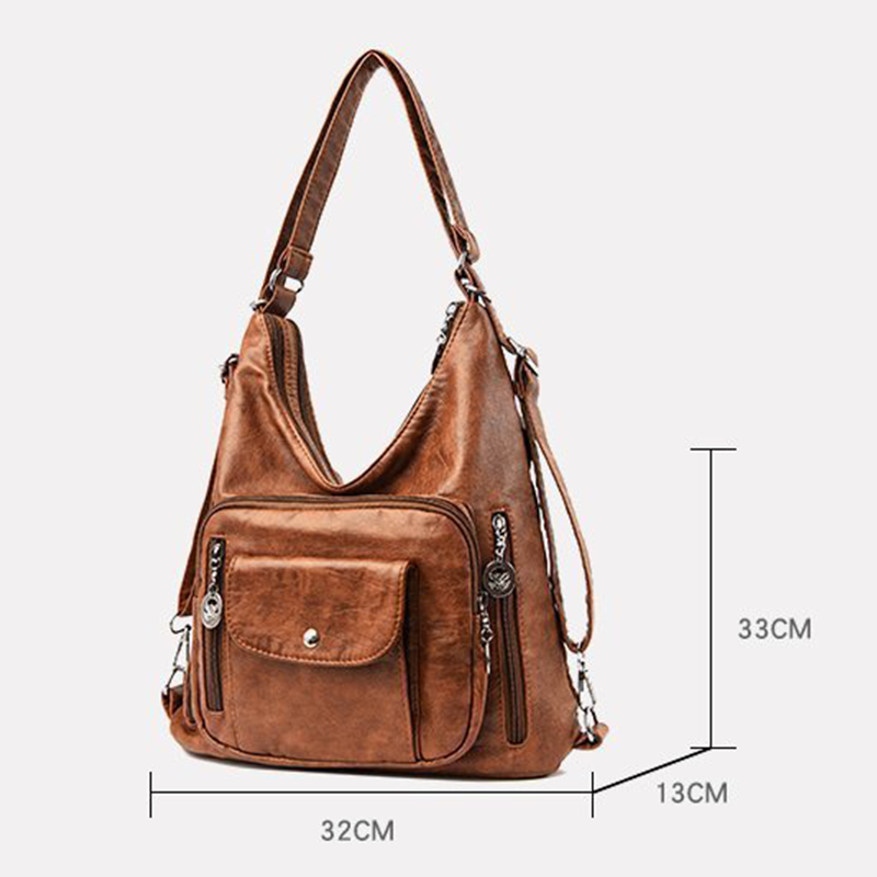 Convertible Multi-Pocket Shoulder Bag for Women