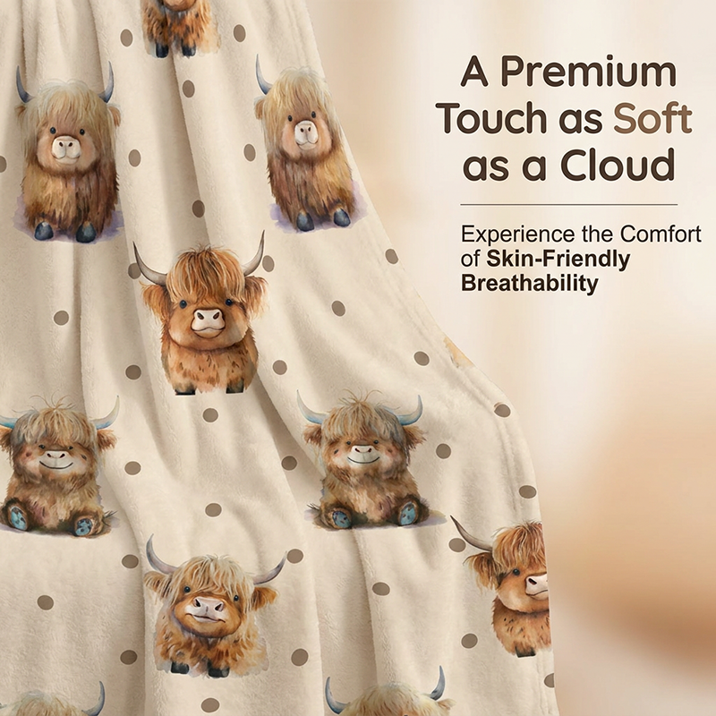 🔥 Ultra‑Soft Printed Flannel Throw Blanket