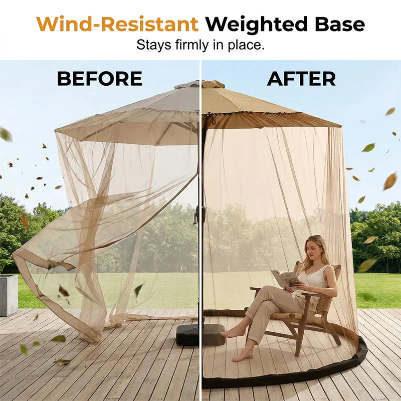🚩🌞Patio Umbrella Mosquito Netting Screen