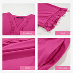 Women's Ruffle Trim V-Neck Tiered Dress