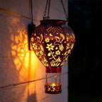 🎈Solar Hot Air Balloon Lantern – Auto-On, Hollow-Out Projection, Weatherproof 🌿
