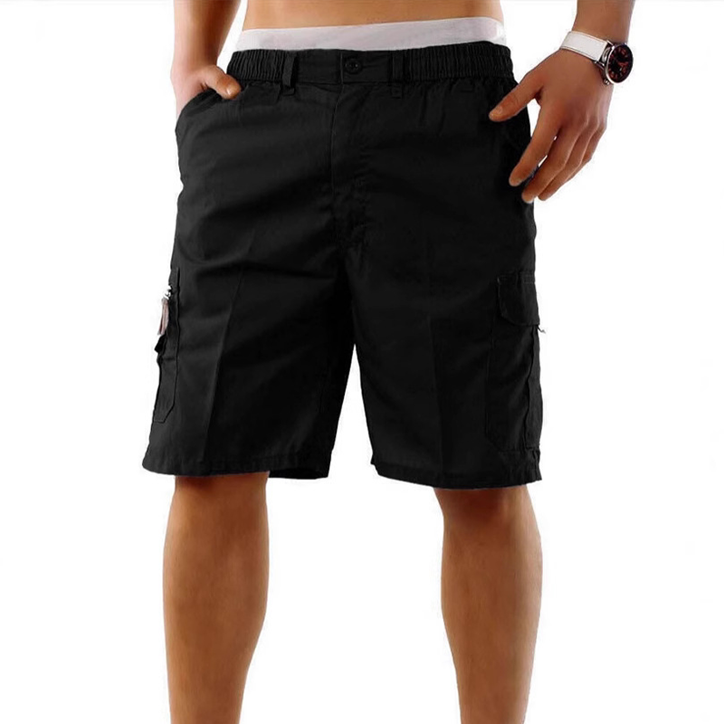 Men's Cargo Shorts – Elastic Waist, Multi-Pocket, Durable 🍁