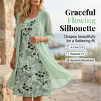 🔥Women's Elegant Chiffon Dress & Cardigan 2-Piece Set