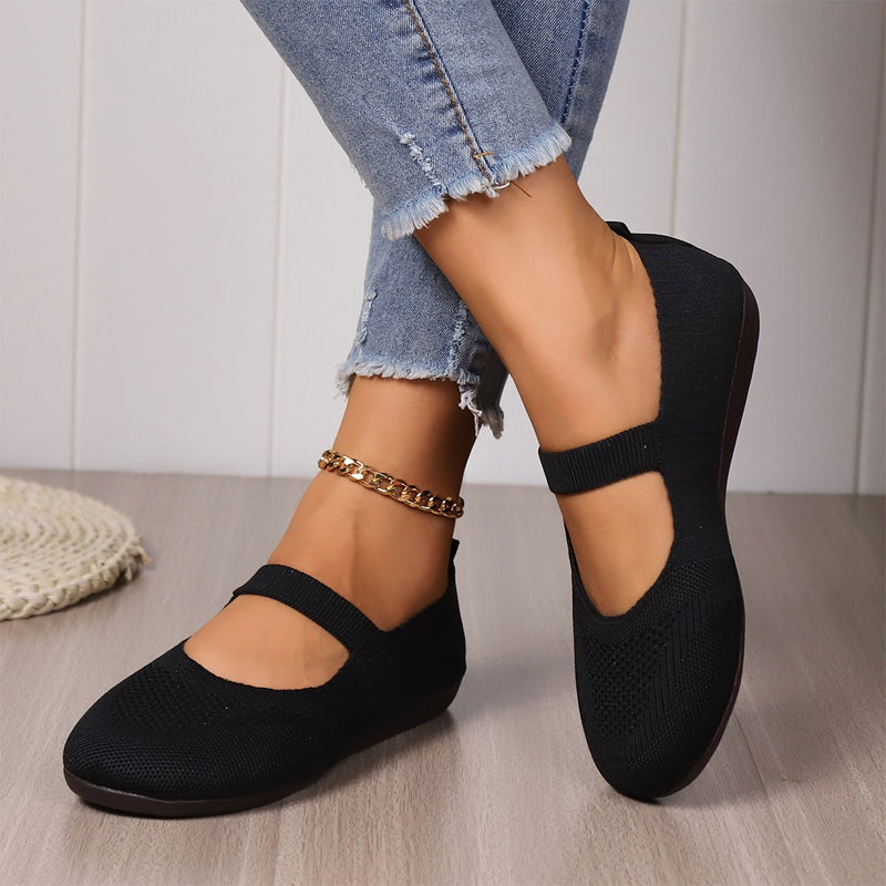 👟Breathable Knit Flats – Soft as clouds, anti‑slip sole. Walk for hours, feet stay cool & fresh. Your new favourite! 🌸✨