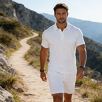 Men's Summer 2-Piece Collar Shirt & Shorts Set
