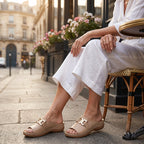 Artificial Leather Open Toe Slippers