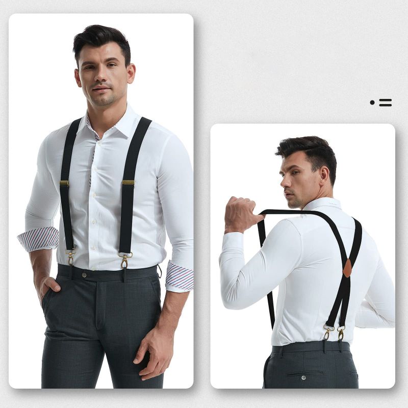 🧵👖🌀Universal X-Shaped High-Elastic Suspenders – Stretchy & Breathable, No More Sagging Pants, Perfect for Work, Leisure, or Active Days 🏃‍♂️💨