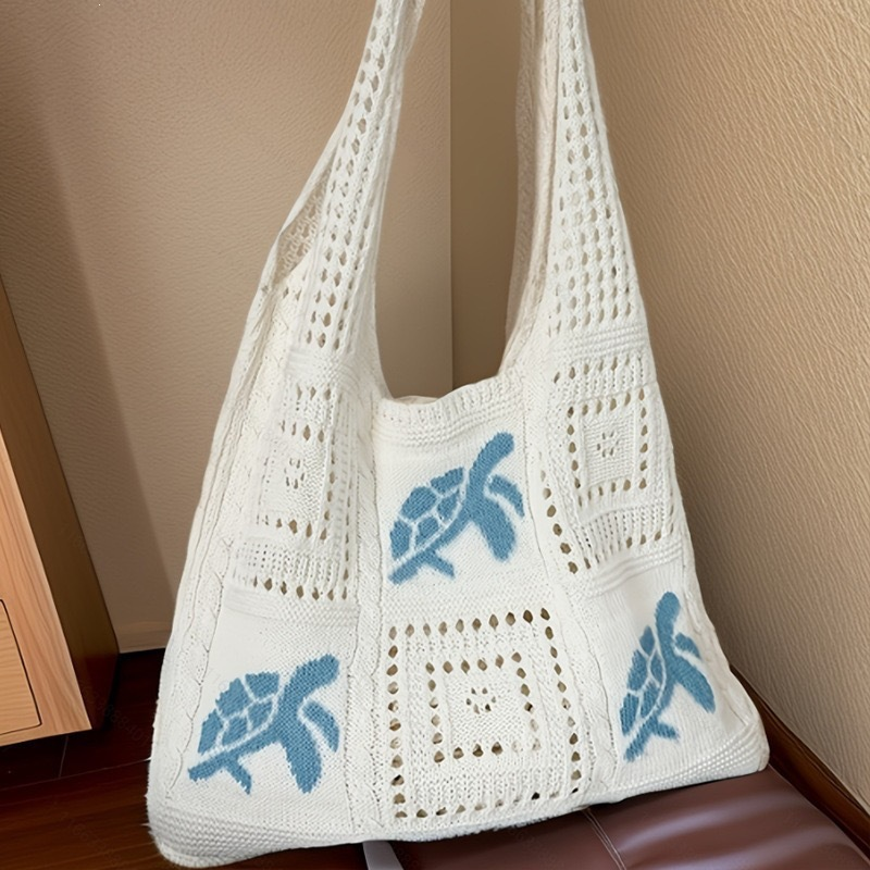 📢📢Turtle Pattern Crochet Tote Bag
