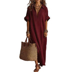 Women’s Minimalist Solid Color Maxi Dress