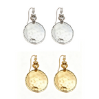 Vintage Hammered Metal Drop Earrings