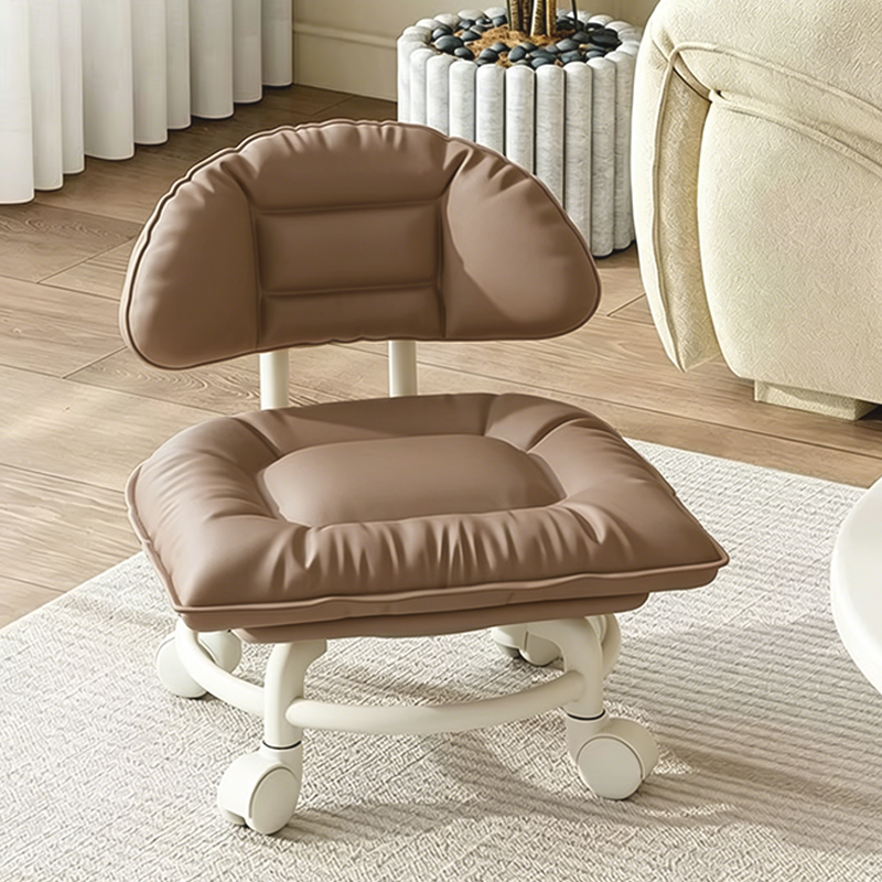 🪑 Rolling Low Stool with Backrest – Padded seat & silent casters – comfortable and mobile 🛠️