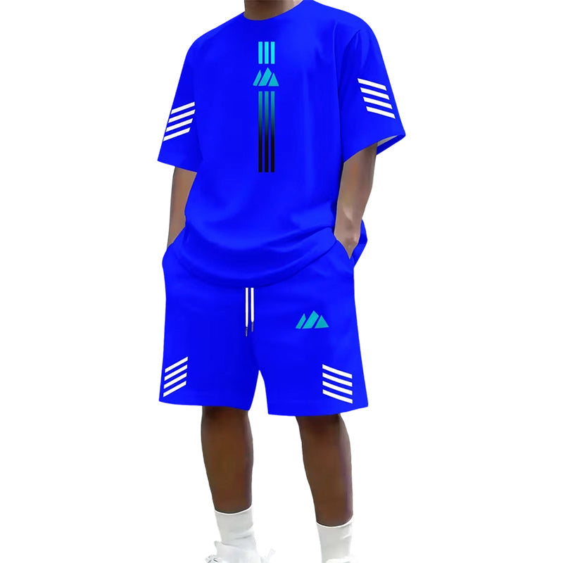 👕Men's Summer T-Shirt & Shorts Set – Gradient design, breathable & lightweight – Perfect for hot days & casual outings 🩳