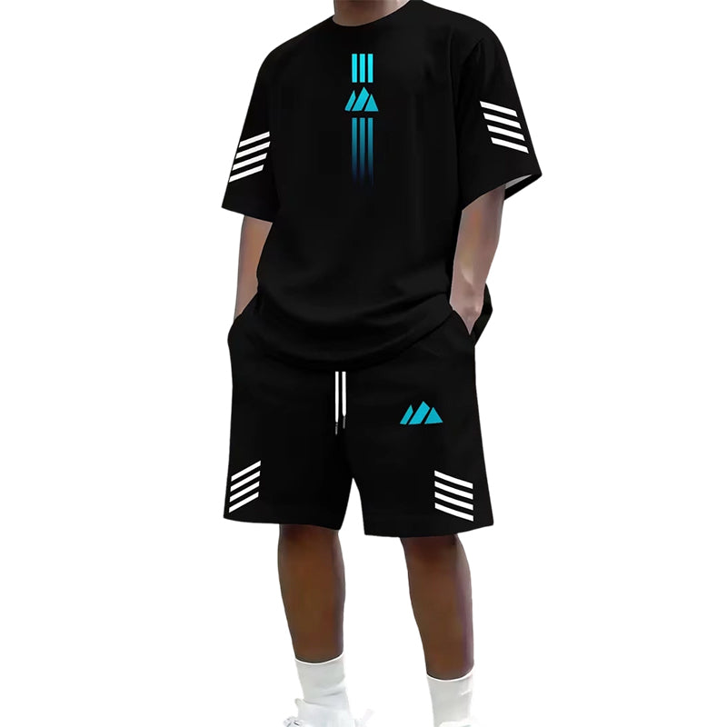👕Men's Summer T-Shirt & Shorts Set – Gradient design, breathable & lightweight – Perfect for hot days & casual outings 🩳