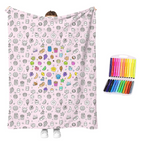 🎨✨Creative Cozy Coloring Blanket Kit – DIY Art & Relaxation Activity