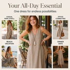 Women's Sleeveless V-Neck Maxi Dress